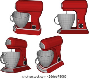 Ilustración vectorial del diseño de equipos de cocina en forma de mezclador para hacer pasteles