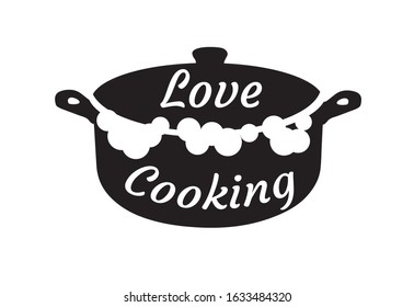 vector illustration of cooking icons. Cooking background silhouette, 