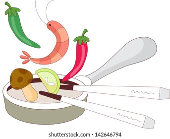 Ilustración vectorial de los ingredientes de cocina