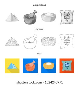 Vector illustration of cooking and sea icon. Set of cooking and baking   stock symbol for web.