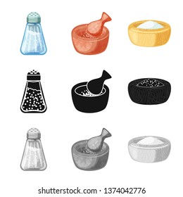 Vector illustration of cooking and sea icon. Set of cooking and baking   stock symbol for web.