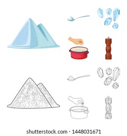 Vector illustration of cooking and sea icon. Set of cooking and baking stock symbol for web.
