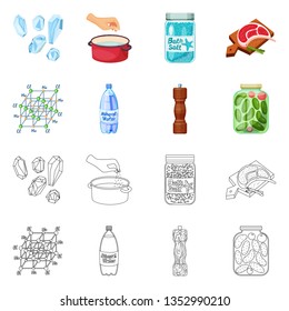 Vector illustration of cooking and sea logo. Set of cooking and baking   vector icon for stock.