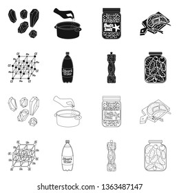Vector illustration of cooking and sea logo. Collection of cooking and baking   stock vector illustration.