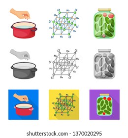 Vector illustration of cooking and sea logo. Collection of cooking and baking   vector icon for stock.