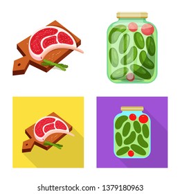 Vector illustration of cooking and sea logo. Collection of cooking and baking   stock symbol for web.