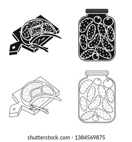 Vector illustration of cooking and sea logo. Collection of cooking and baking   stock vector illustration.
