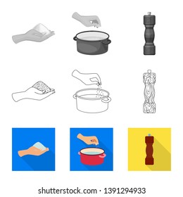 Vector illustration of cooking and sea logo. Set of cooking and baking   vector icon for stock.