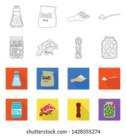 Vector illustration of cooking and sea logo. Collection of cooking and baking stock vector illustration.