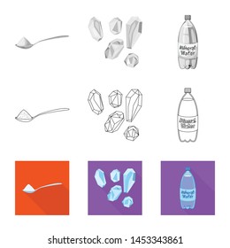 Vector illustration of cooking and sea logo. Collection of cooking and baking stock symbol for web.