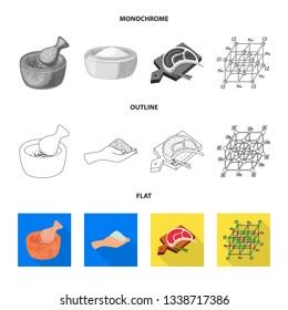 Vector illustration of cooking and sea sign. Set of cooking and baking   stock vector illustration.