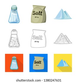 Vector illustration of cooking and sea sign. Collection of cooking and baking   stock vector illustration.