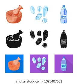 Vector illustration of cooking and sea sign. Collection of cooking and baking   stock vector illustration.