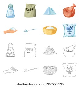 Vector illustration of cooking and sea symbol. Collection of cooking and baking   stock symbol for web.