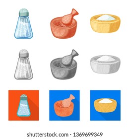 Vector illustration of cooking and sea symbol. Set of cooking and baking   stock symbol for web.