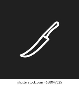 Vector Illustration Of Cooking Symbol On Sword Outline. Premium Quality Isolated Dagger Element In Trendy Flat Style.