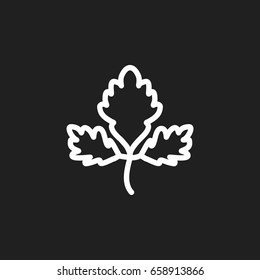 Vector Illustration Of Cooking Symbol On Parsley Outline. Premium Quality Isolated Herb Element In Trendy Flat Style.