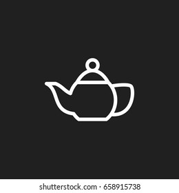 Vector Illustration Of Cooking Symbol On Teapot Outline. Premium Quality Isolated Kettle Element In Trendy Flat Style.