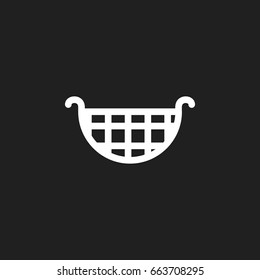 Vector Illustration Of Cooking Symbol On Colander Outline. Premium Quality Isolated Strainer Element In Trendy Flat Style.