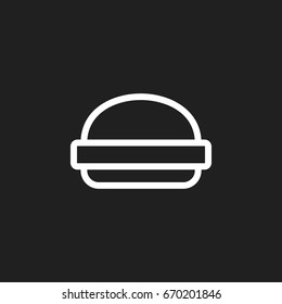 Vector Illustration Of Cooking Symbol On Fast Food Outline. Premium Quality Isolated Hamburger Element In Trendy Flat Style.