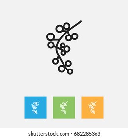 Vector Illustration Of Cooking Symbol On Cranberry Outline. Premium Quality Isolated Currant Element In Trendy Flat Style.