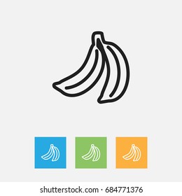 Vector Illustration Of Cooking Symbol On Jungle Fruit Outline. Premium Quality Isolated Banana Element In Trendy Flat Style.