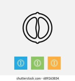 Vector Illustration Of Cooking Symbol On Orange Slice Outline. Premium Quality Isolated Mandarin Element In Trendy Flat Style.