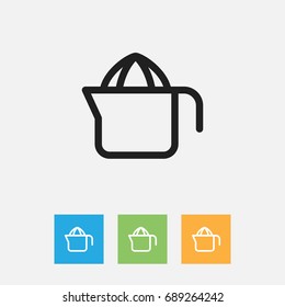 Vector Illustration Of Cooking Symbol On Squeezer Outline. Premium Quality Isolated Juicer Element In Trendy Flat Style.