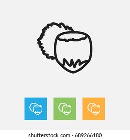 Vector Illustration Of Cooking Symbol On Filbert Outline. Premium Quality Isolated Hazelnut Element In Trendy Flat Style.