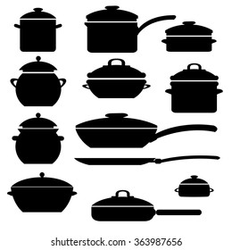 Vector illustration of cooking ware. 