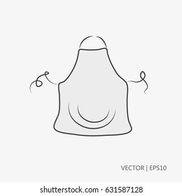 Vector illustration. Cook's apron. Clothes for the cook. Sketch. Drawing for children. Flat icon