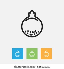 Vector Illustration Of Cookware Symbol On Garnet Outline. Premium Quality Isolated Pomegranate Element In Trendy Flat Style.