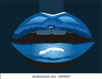 A vector illustration of cool blue lips