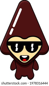 Vector illustration of a cool brown mascot cartoon character