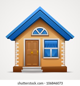 Vector illustration of cool detailed house icon isolated on white background