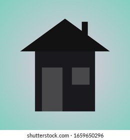 Vector illustration of cool detailed house icon isolated on blue background.