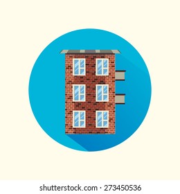 Vector illustration of cool detailed house icon.