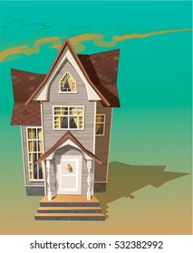 Vector illustration of cool detailed house