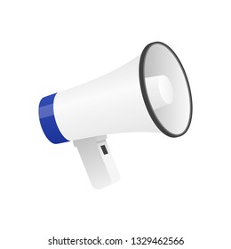 Vector illustration of cool detailed megaphone icon isolated on white background.