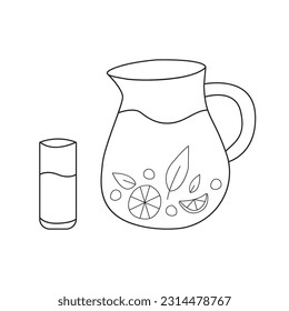 Vector illustration of a cool drink doodle. Isolated on white background