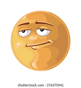 Vector illustration of cool glossy Single Emoticon. content emotion