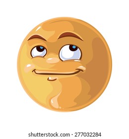 Vector illustration of cool glossy Single Emoticon. content emotion