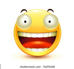 Vector illustration of cool glossy Single Emoticon