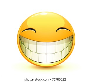 Vector illustration of cool glossy Single Emoticon