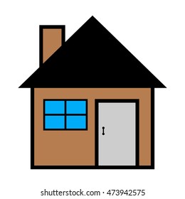 Vector illustration of cool house icon isolated on white background - Vector design EPS10