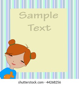 Vector Illustration of cool invitation frame with funky Young girl
