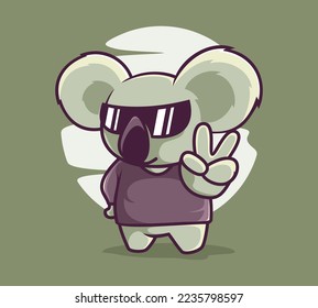 Ilustración vectorial del icono de la mascota Cool Koala