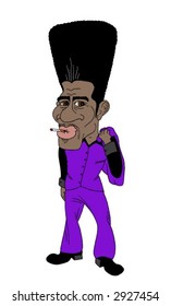 vector illustration of a cool looking black man