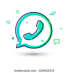 Vector Illustration Cool And Modern Whats App Telephone Icon