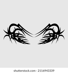 vector illustration of a cool muscular man chest or back tattoo ornament